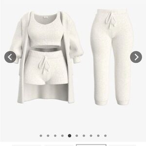 Pleshy Cozy White  4 piece Lounge Set + storage bag BRAND NEW Color: Ivory